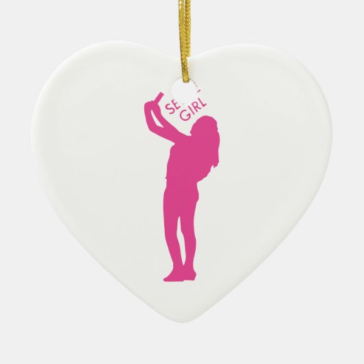 Selfie Girl Graphic Keramisch Ornament (Voorkant)