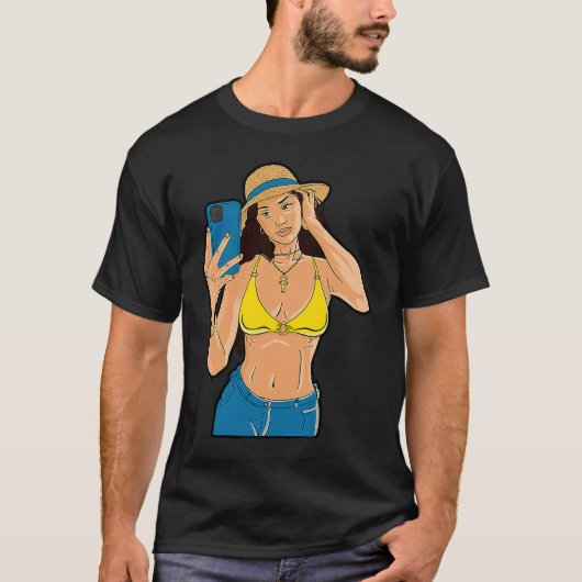 Selfie-meisje T-shirt (Voorkant)