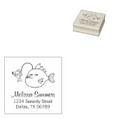 Selfie met adres voor zeeduivel rubberstempel (Gestempeld)