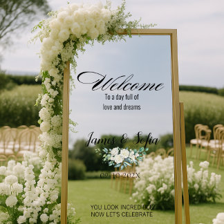 Selfie Mirror Wedding Welkomstreceptie Bloemen Raamsticker