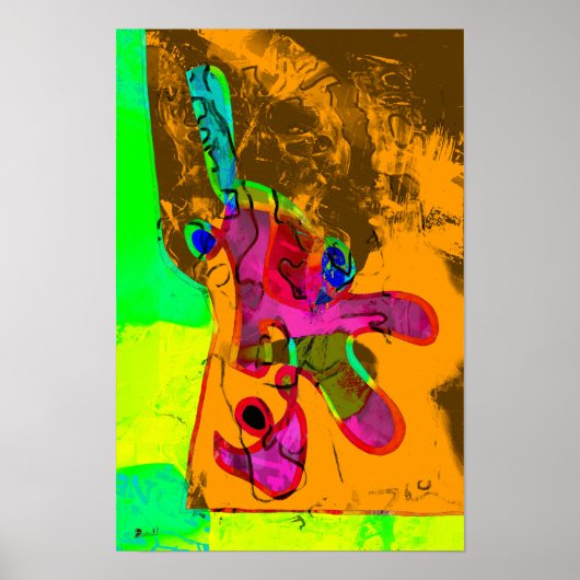 Selfie Orange Abstract 12 x 18 Poster (Voorkant)