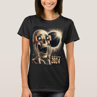 Selfie Skelet Kinder Mannen Zonsverduistering 2 T-shirt