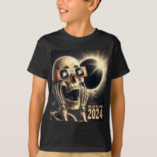 Selfie Skelet Kinder Mannen Zonsverduistering 2 T-shirt