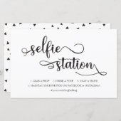"Selfie-station" Black White Trendy Wedding Sign (Voorkant / Achterkant)