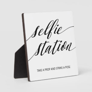 Selfie Station bord Tafelblad Plaquette met Easel Fotoplaat
