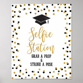 Selfie-station Pak een prop-Afstuderen-teken Poster