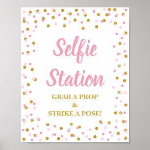 Selfie-station Pak een prop-streep en een poststem Poster