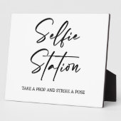 Selfie-station Tabletop Plaque met Easel Fotoplaat (Zijkant)