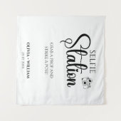 Selfie Station Trouwbord Moderne achtergrond Wandkleed (Voorkant (horizontaal))