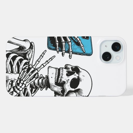 Selfie-Time Skeleton Phone Case iPhone Hoesje (Achterkant horizontaal)