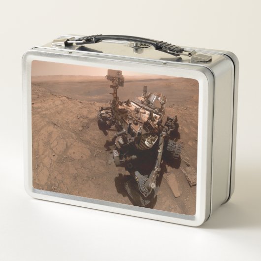 Selfie van Mars Curiosity Rood Marslandschap (Achterkant)