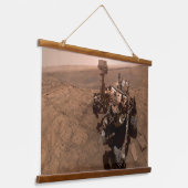 Selfie van Mars Curiosity Rood Marslandschap Hangend Wandkleed (Gebogen)