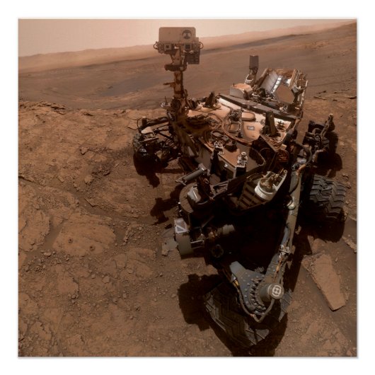 Selfie van Mars Curiosity Rood Marslandschap Perfect Poster (Voorkant)