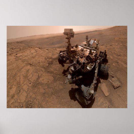 Selfie van Mars Curiosity Rood Marslandschap Poster (Voorkant)