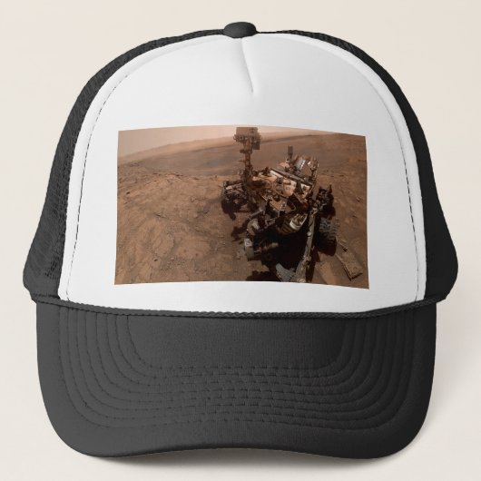 Selfie van Mars Curiosity Rood Marslandschap Trucker Pet (Voorkant)