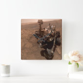 Selfie van Mars Curiosity Rood Marslandschap Vierkante Klok (Huis)