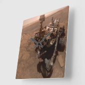 Selfie van Mars Curiosity Rood Marslandschap Vierkante Klok (Hoek)