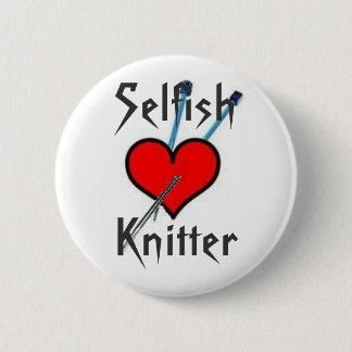 Selfish Knitter, SelfishKnitter - Gepersonaliseerd Ronde Button 5,7 Cm
