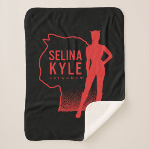 Selina Kyle Catoman Outline Logo Sherpa Deken