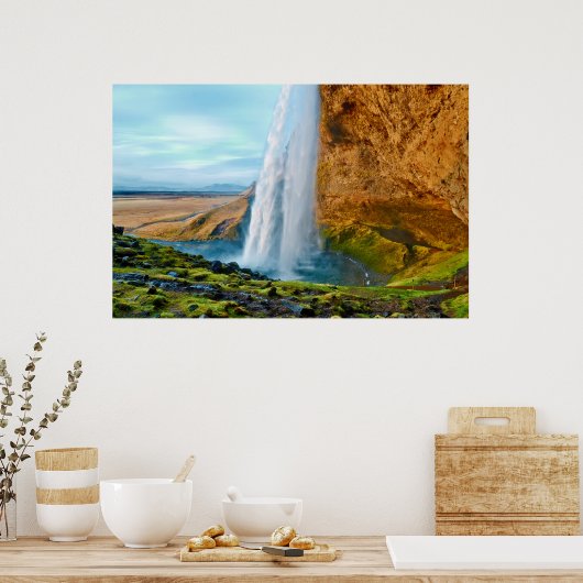 Seljalandsfoss Waterfall in IJsland Poster (Keuken)