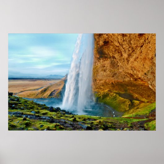 Seljalandsfoss Waterfall in IJsland Poster (Voorkant)
