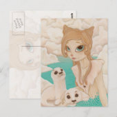 Selkie - Mermaid with Seals briefkaart (Voorkant / Achterkant)