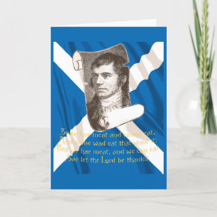 Selkirk Grace Burns Night Quote en Saltire Feestdagen Kaart