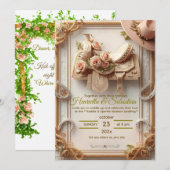 Selle & Étincelle – Invitation de mariage rustique (Devant / Derrière)