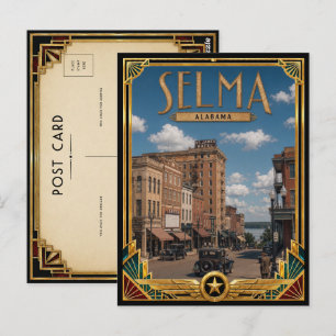 Selma Alabama Vintage Art Deco Gouden Tijdperk Briefkaart