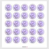 Selt Style Lavender Monogrammen Sticker (Vel)