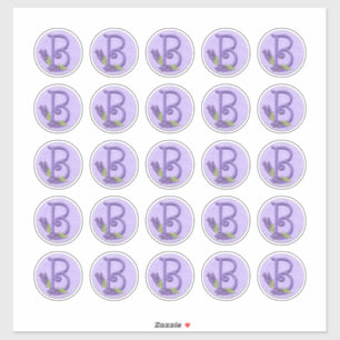 Selt Style Lavender Monogrammen Sticker