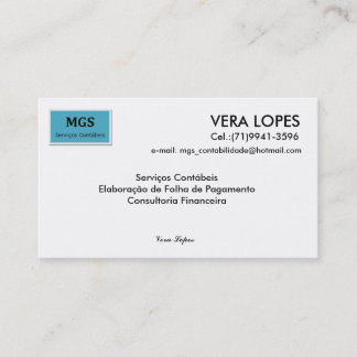Sem título, VERA LOPES, e-mail: mgs_contabilida... Visitekaartje