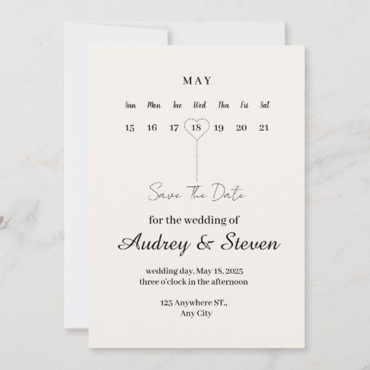 Semaine de l'amour faire-part de mariage (Devant)