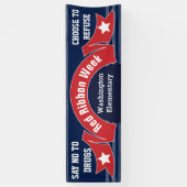 Semaine du ruban rouge - Bannière sans drogue Bleu (Vertical)