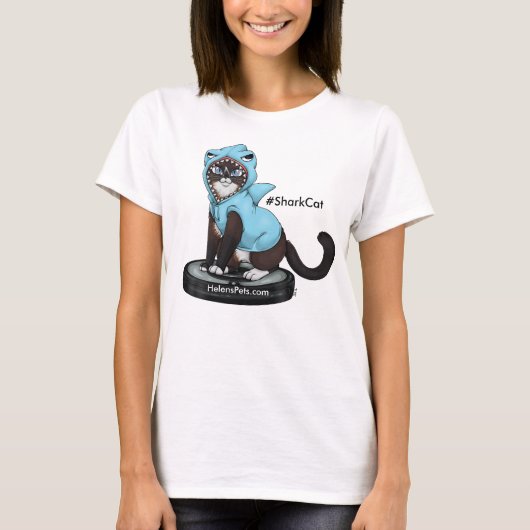 Semaine heureuse de requin de T-shirt de chat de (Devant)