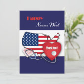 Semaine heureuse des infirmières. Carte patriotiqu (Debout devant)