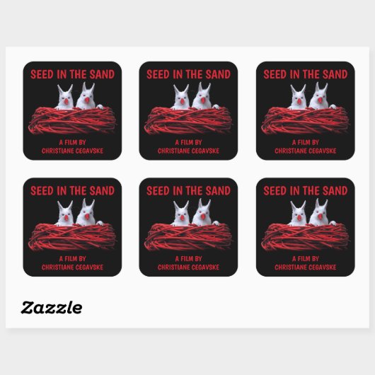 Semence dans le Sable Carré Sticker (Feuille)
