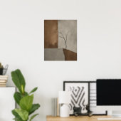 Semi-abstracte boomkunst poster (Thuiskantoor)