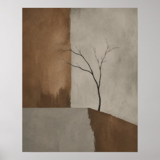 Semi-abstracte boomkunst poster