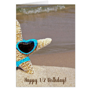 Semi-anniversaire étoile de mer avec lunettes de s