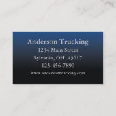 Semi bleu avec remorque, Carte de visite (Dos)