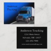 Semi bleu avec remorque, Carte de visite (Devant / Derrière)