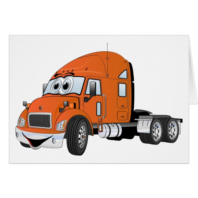 Semi-Camion Cabine orange (Devant horizontal)