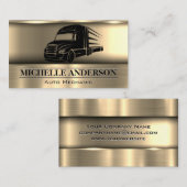 Semi-camion | Carte de visite Arrière - plan métal (Devant / Derrière)