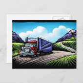 Semi-camionneur carte postale voyage pittoresque (Devant / Derrière)