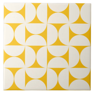 Semi cercles géométriques modernes Jaunes Carreaux