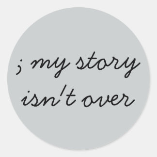 Semi-colon; bewustzijn van geestelijke gezondheid ronde sticker