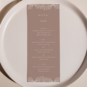 Semi Floral Dusty Rose Dîner Menu Mariage