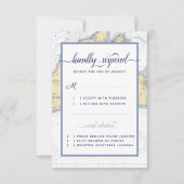 Semi-formele nautische bruiloft / evenement RSVP-k RSVP Kaartje (Voorkant)