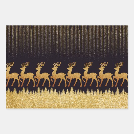 Semi glanzend zwart en goud inpakpapier vel (Voorkant 3)